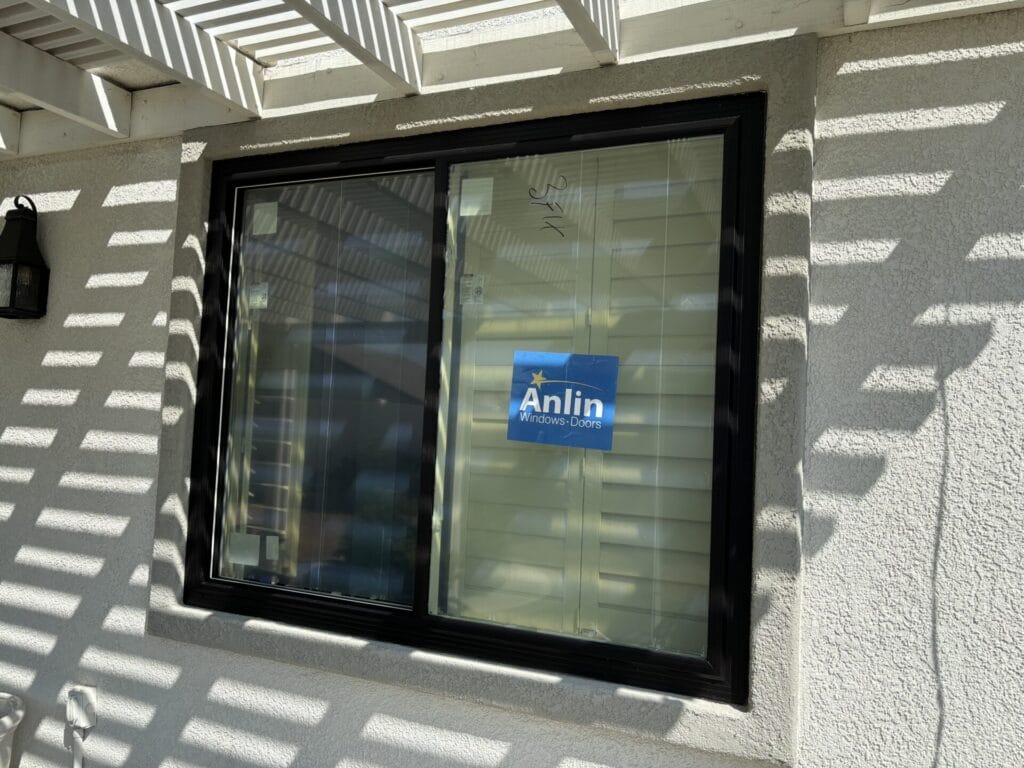 energy-efficient window with black vinyl frame in Rancho Cucamonga