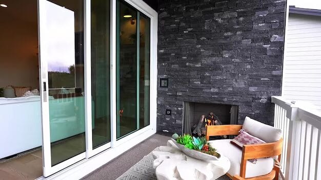three sliding glass doors